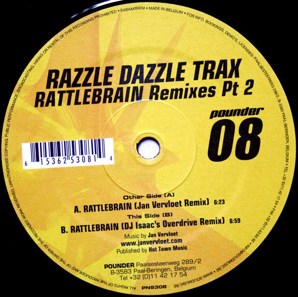 Razzle Dazzle Trax : Rattlebrain (Remixes Pt. 2) (12")