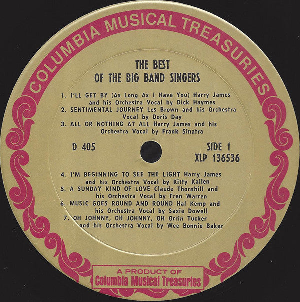 Various : The Best Of The Big Band Singers (LP, Comp, Mono, Ter)