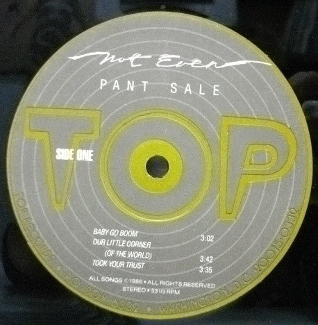 Not Even : Pant Sale (12", MiniAlbum)