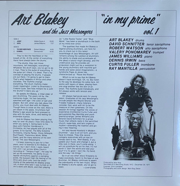Art Blakey & The Jazz Messengers : In My Prime  (2xLP, RSD, Comp, Ltd, RE, Pur)