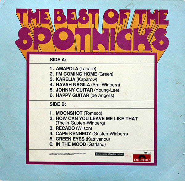 The Spotnicks : The Best Of The Spotnicks (LP, Comp, RE)