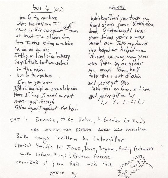 Caterpillar (3) : Bus 6 (7", Single)