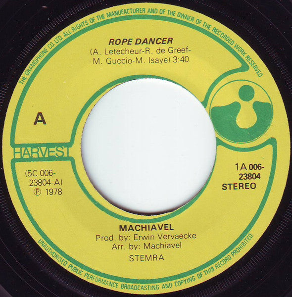 Machiavel : Rope Dancer (7", Single, RE)