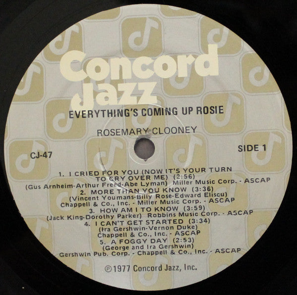Rosemary Clooney : Everything's Coming Up Rosie (LP, Album, RE)