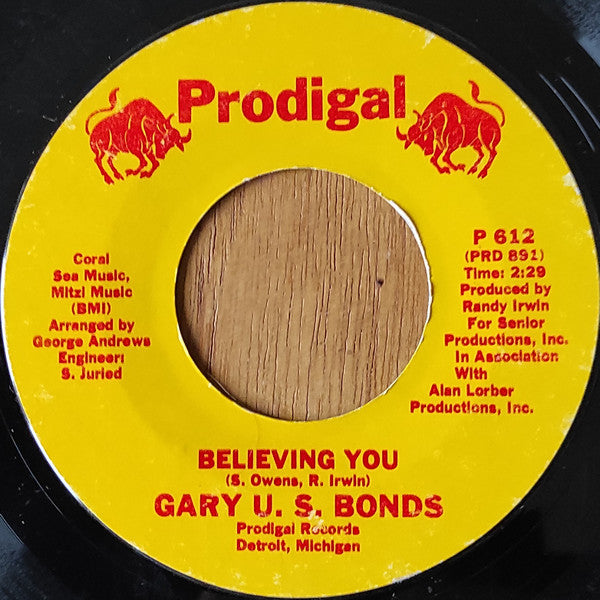 Gary U.S. Bonds : Grandma's Washboard Band / Believing You (7", Styrene)