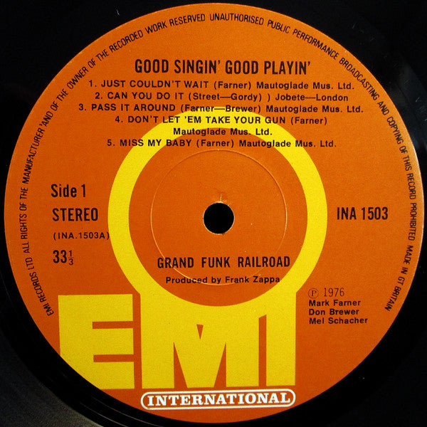 Grand Funk Railroad : Good Singin' Good Playin' (LP, Album)