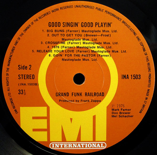 Grand Funk Railroad : Good Singin' Good Playin' (LP, Album)