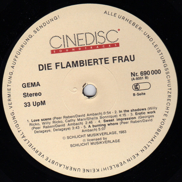 Peer Raben : Die Flambierte Frau (Original Soundtrack) (LP, Album)