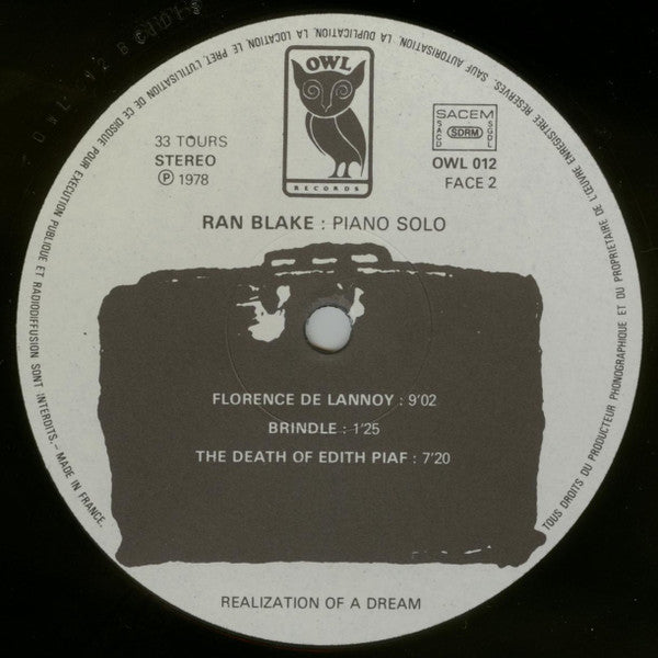 Ran Blake : Realization Of A Dream (LP, Album)