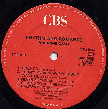 Rosanne Cash : Rhythm And Romance (LP, Album)