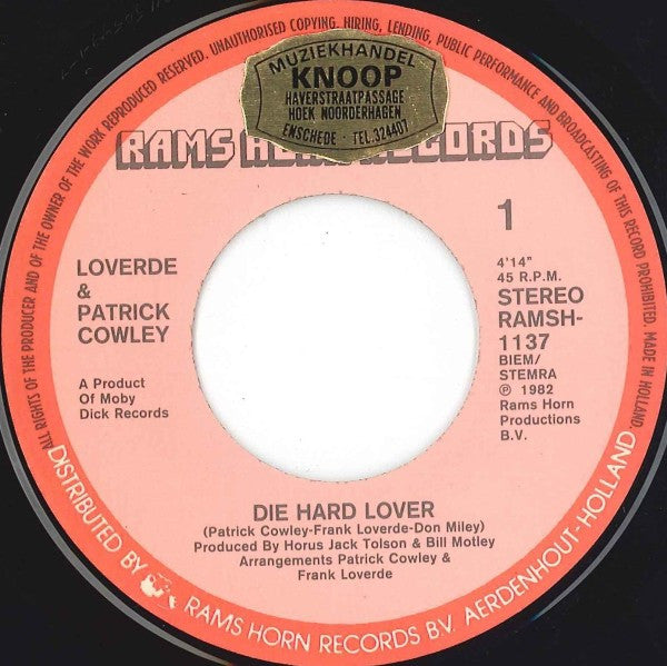 Loverde & Patrick Cowley : Die Hard Lover (7", Single)