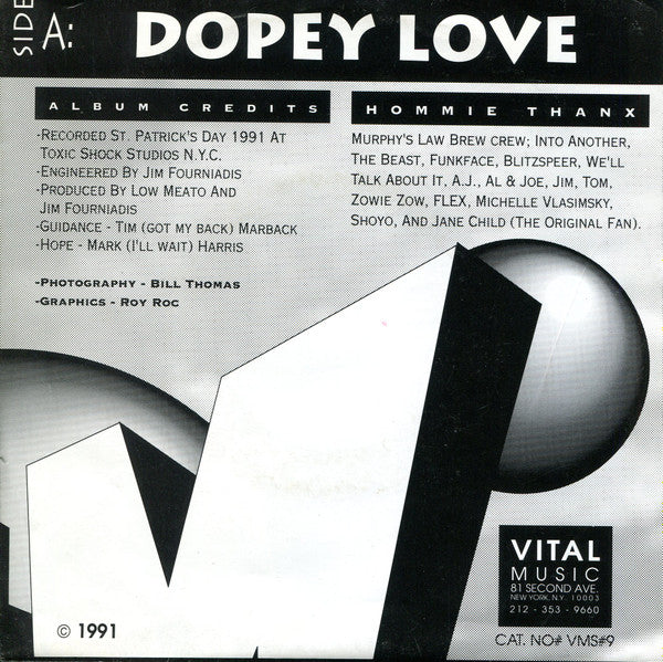 Low Meato : Dopey Love / Young And Dumb (7", Blu)