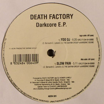 Death Factory : Darkcore E.P. (12", EP)