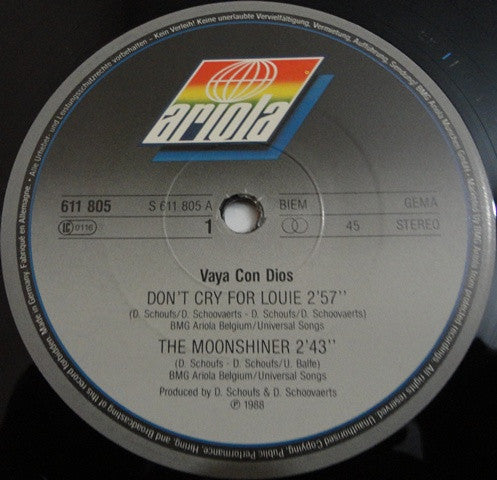 Vaya Con Dios : Don't Cry For Louie (12", Maxi)