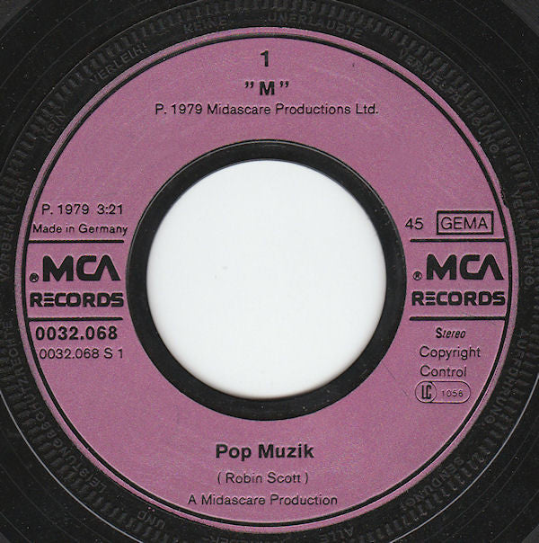 M (2) : Pop Muzik (7", Single)