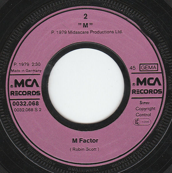 M (2) : Pop Muzik (7", Single)