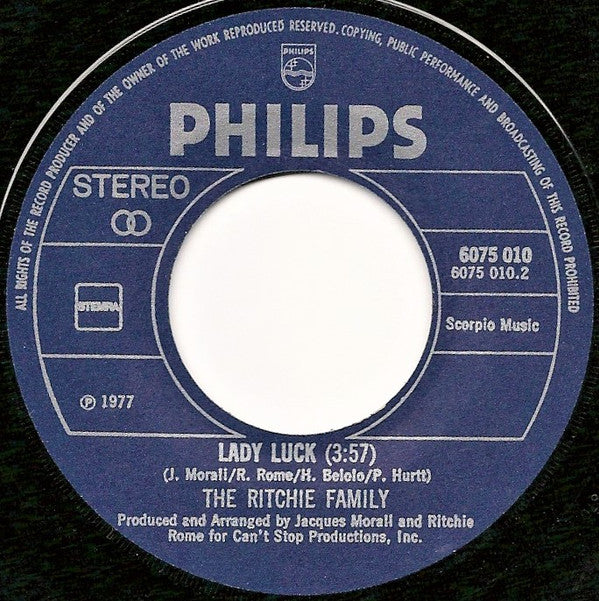 The Ritchie Family : Life Is Music (7", Single)