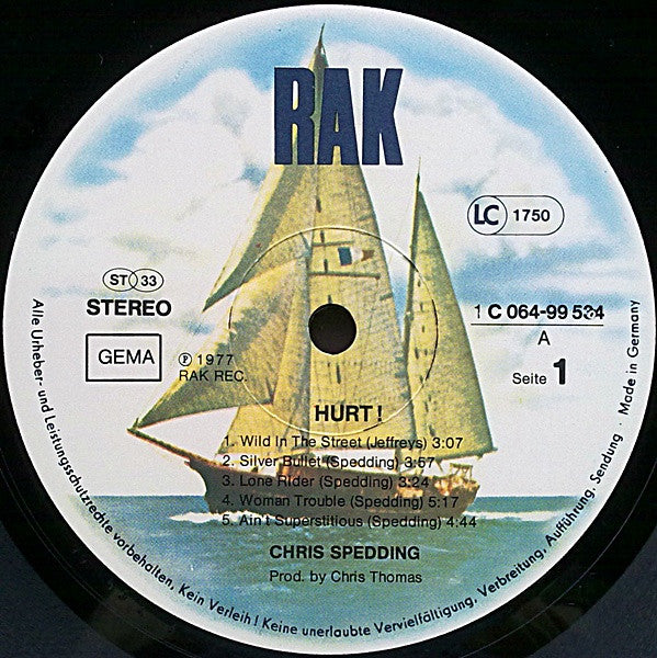 Chris Spedding : Hurt (LP, Album)