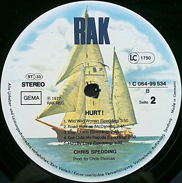 Chris Spedding : Hurt (LP, Album)