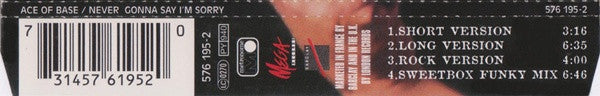 Ace Of Base : Never Gonna Say I'm Sorry (CD, Maxi)