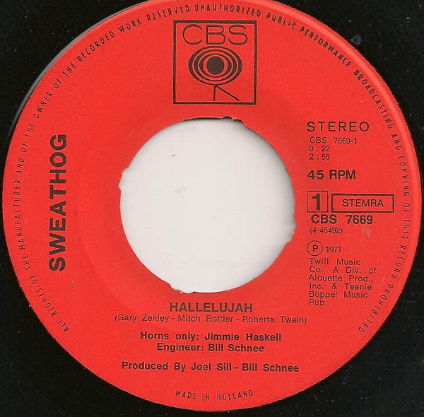 Sweathog : Hallelujah (7")