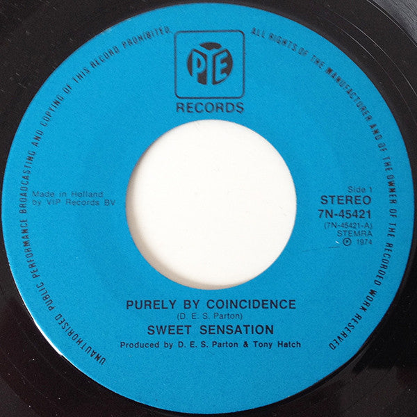 Sweet Sensation (2) : Purely By Coincidence (7", Single)