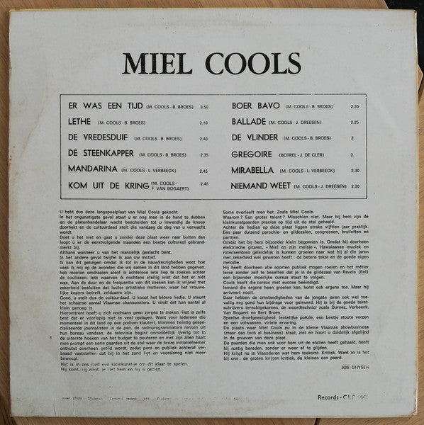 Miel Cools : Miel Cools (LP, Album)