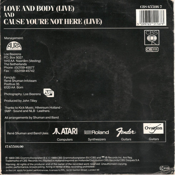René Shuman And Band : Love And Body (Live) (7")