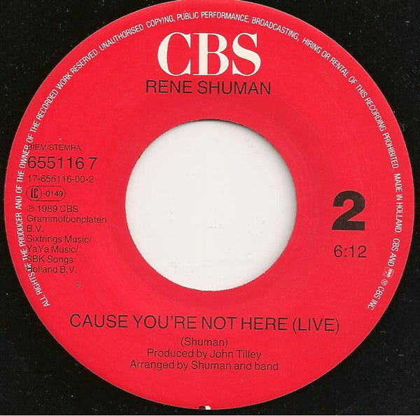 René Shuman And Band : Love And Body (Live) (7")