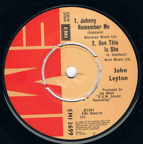 John Leyton : Johnny Remember Me (7", EP)