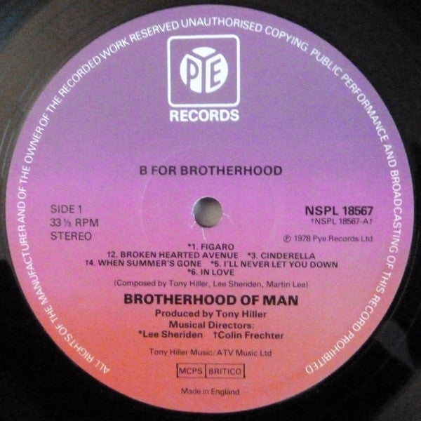 Brotherhood Of Man : B For Brotherhood (LP, Album)