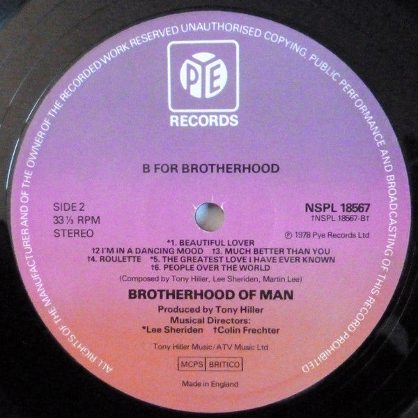 Brotherhood Of Man : B For Brotherhood (LP, Album)