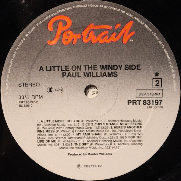 Paul Williams (2) : A Little On The Windy Side (LP, Album)