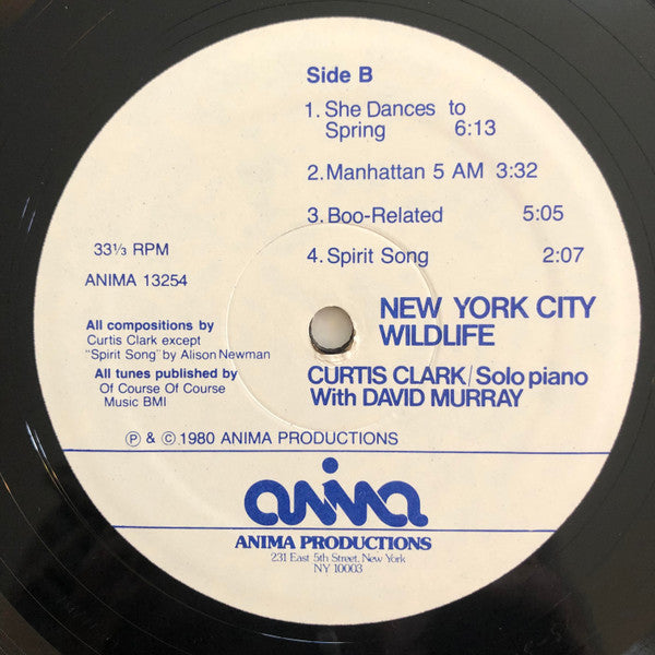 Curtis Clark With David Murray : New York City Wildlife (LP, Album)