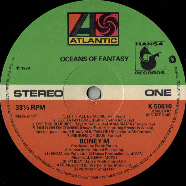 Boney M. : Oceans Of Fantasy (LP, Album, Gat)