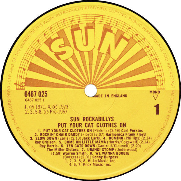 Various : Sun Rockabillys - Put Your Cat Clothes On (LP, Comp, Mono, Smplr)