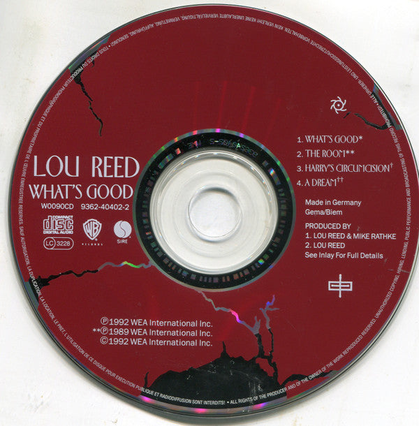 Lou Reed : What's Good (CD, Single)
