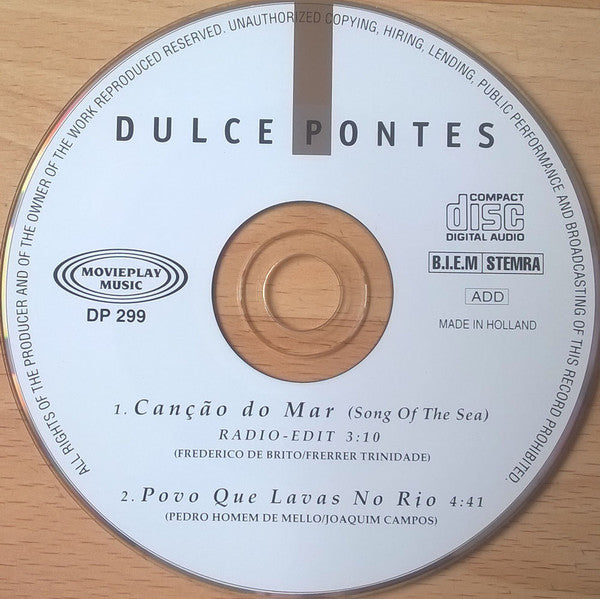 Dulce Pontes : Canção Do Mar (CD, Single)