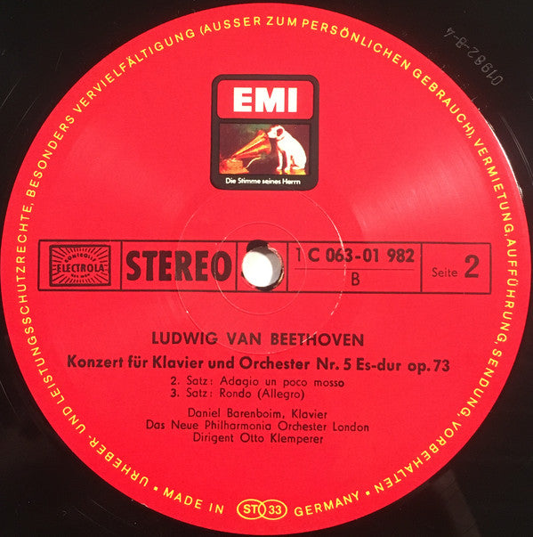 Ludwig van Beethoven - Daniel Barenboim / Otto Klemperer, New Philharmonia Orchestra : 5. Klavierkonzert (LP)