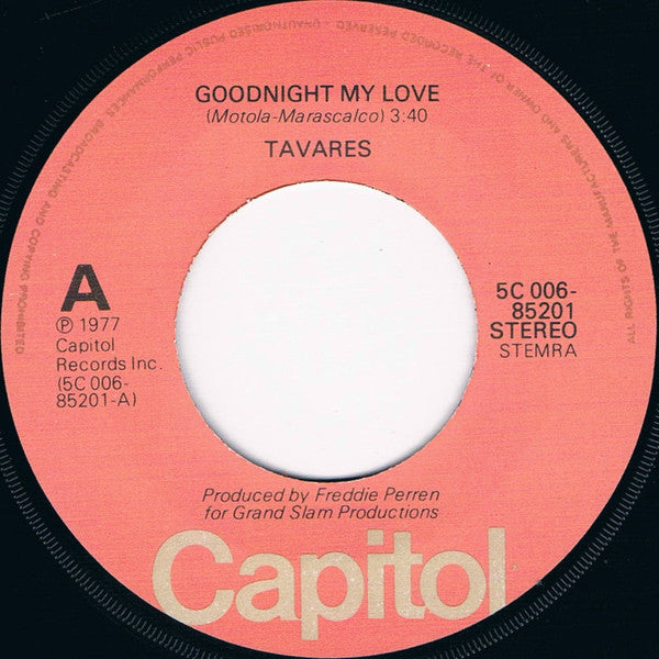 Tavares : Goodnight My Love (7", Single)