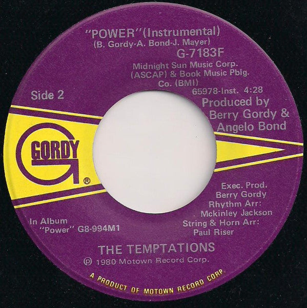 The Temptations : Power (7", Single)