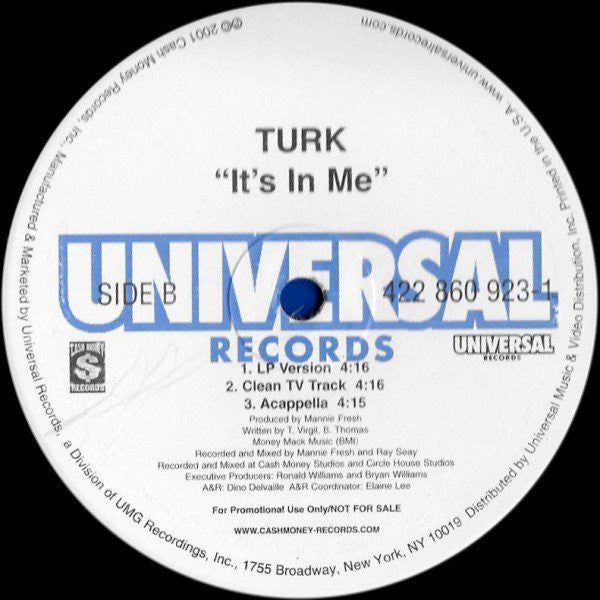 Turk (2) : It’s In Me (12", Promo)