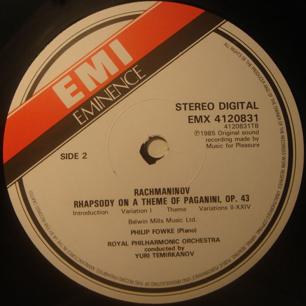 Sergei Vasilyevich Rachmaninoff, Philip Fowke, Royal Philharmonic Orchestra, Yuri Temirkanov : Piano Concerto No. 2 In C Minor, Op. 18. Rhapsody On A Theme Of Paganini, Op. 43 (LP)