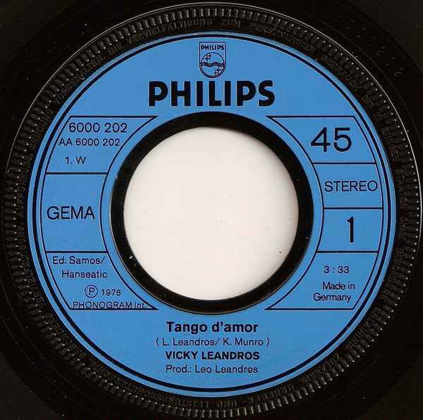 Vicky Leandros : Tango D'Amor (7", Single)