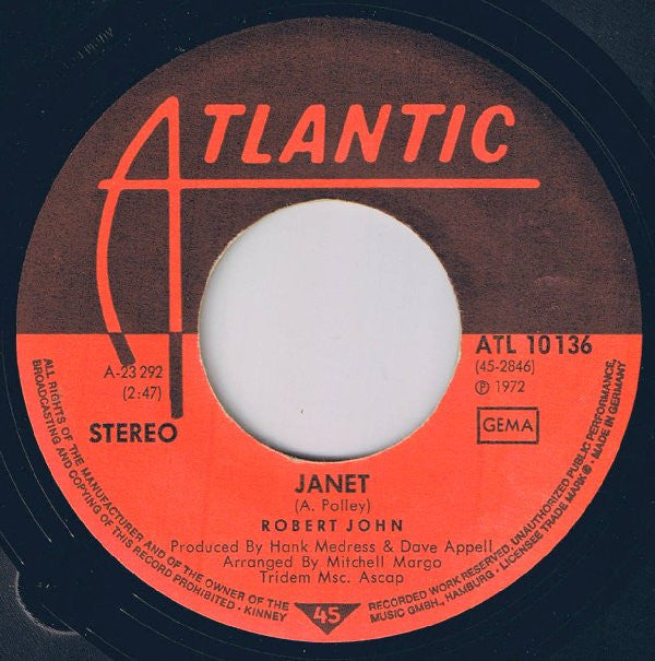 Robert John : The Lion Sleeps Tonight (7", Single)