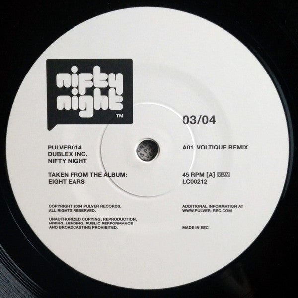 Dublex Inc. : Nifty Night (Remixes) (12")