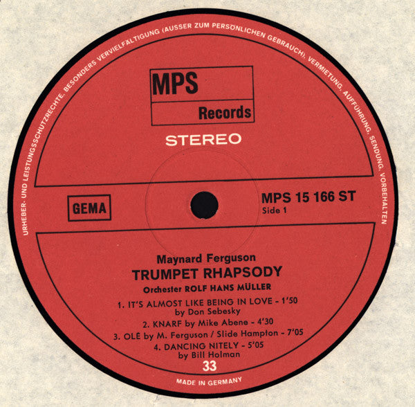 Maynard Ferguson : Trumpet Rhapsody (LP, Album)