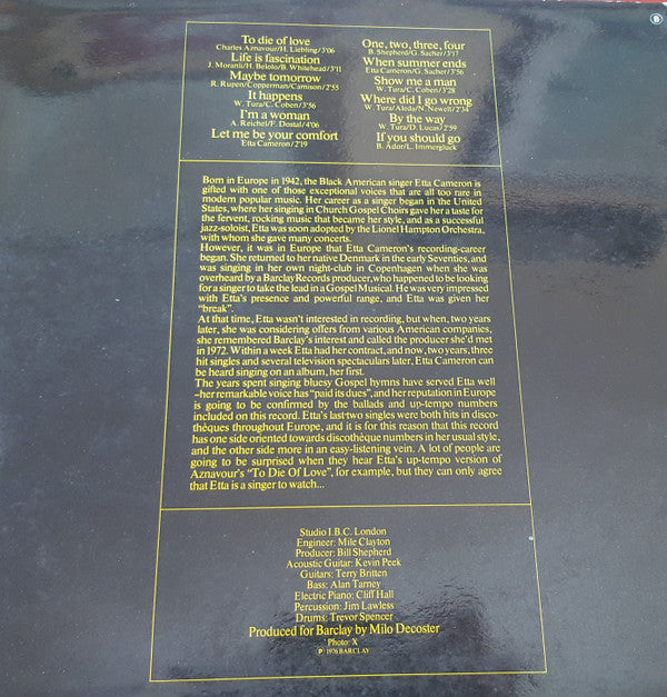 Etta Cameron : I'm A Woman (LP, Album)