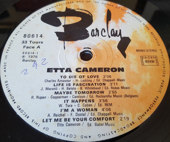 Etta Cameron : I'm A Woman (LP, Album)