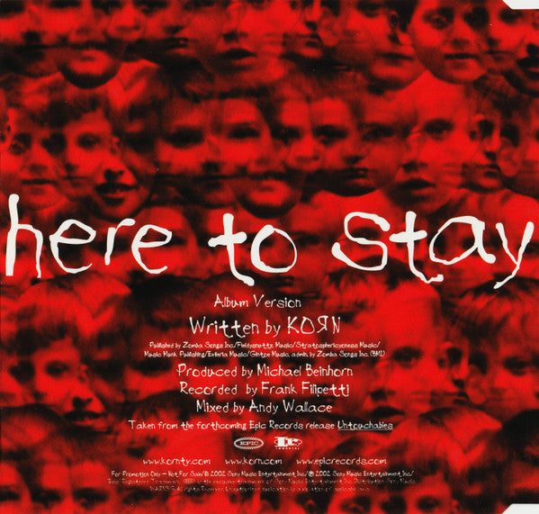Korn : Here To Stay (CD, Single, Promo)